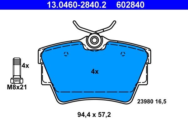Гальмівні колодки дискові ATE 13046028402 - zapix