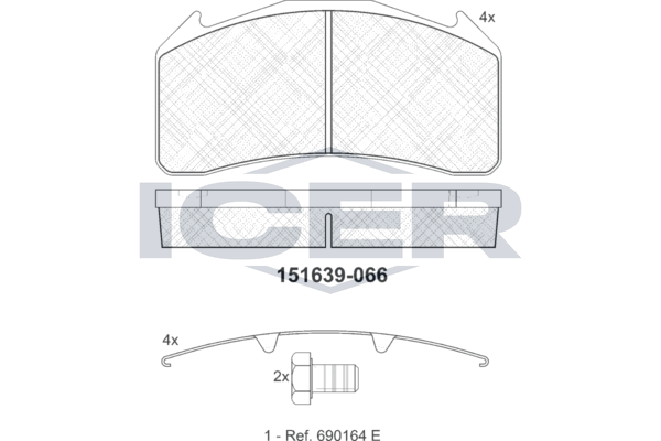 Гальмівні колодки дискові ICER 151639066 - zapix