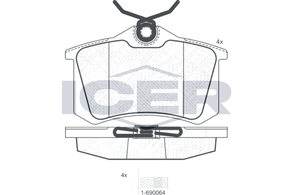 Гальмівні колодки дискові ICER 180697703 - zapix