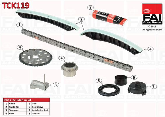 Комплект ланцюгів привода FAI AUTOPARTS TCK119 - zapix