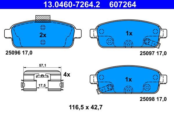 Гальмівні колодки дискові ATE 13046072642 - zapix