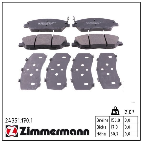 Гальмівні колодки дискові ZIMMERMANN 243511701 - zapix