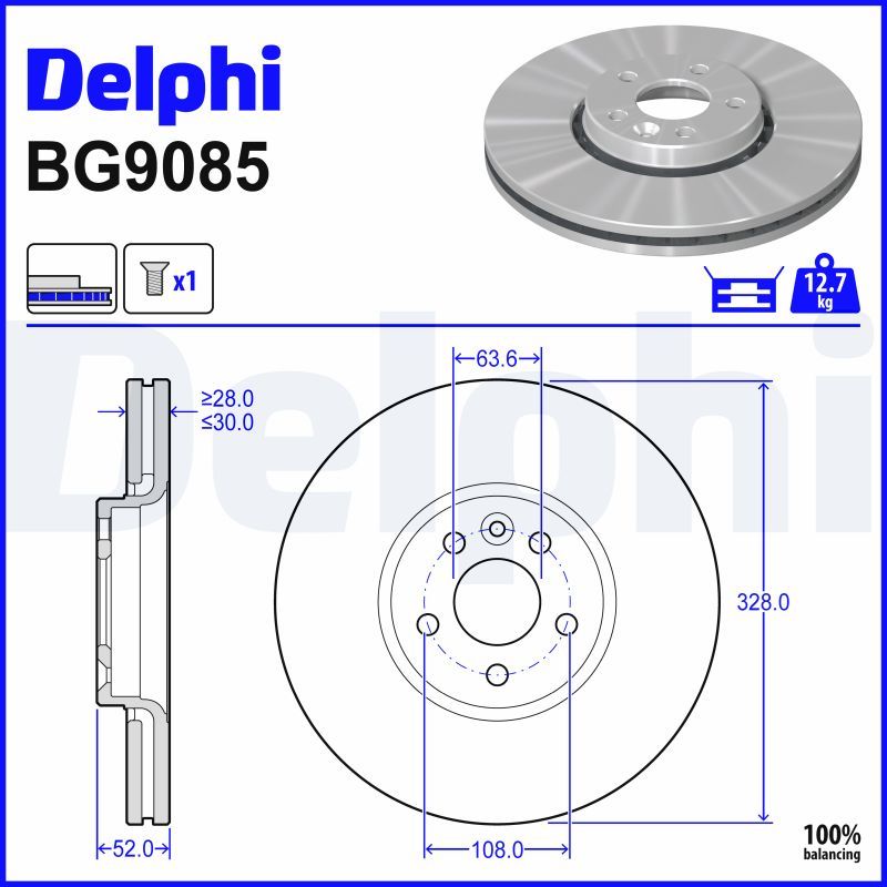 Гальмівний диск DELPHI BG9085