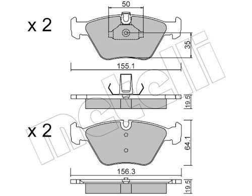 Гальмівні колодки дискові METELLI 2202070 - zapix