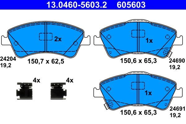 Гальмівні колодки дискові ATE 13046056032 - zapix