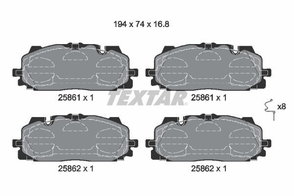 Тормозные колодки дисковые TEXTAR 2586101