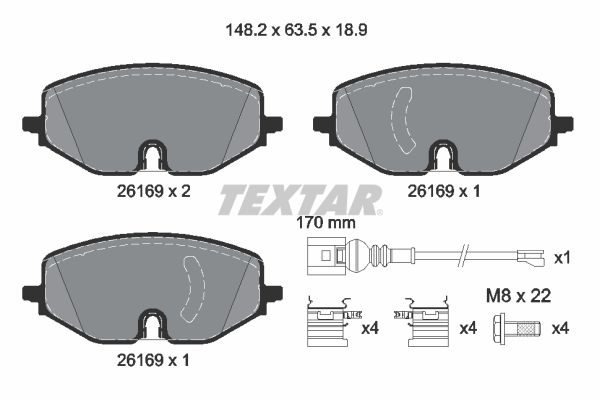 Гальмівні колодки дискові TEXTAR 2616901