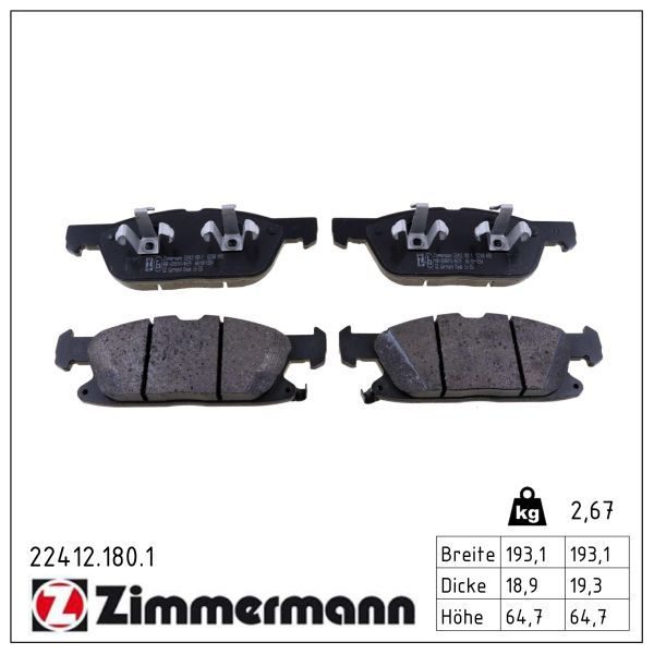 Гальмівні колодки дискові ZIMMERMANN 224121801 - zapix