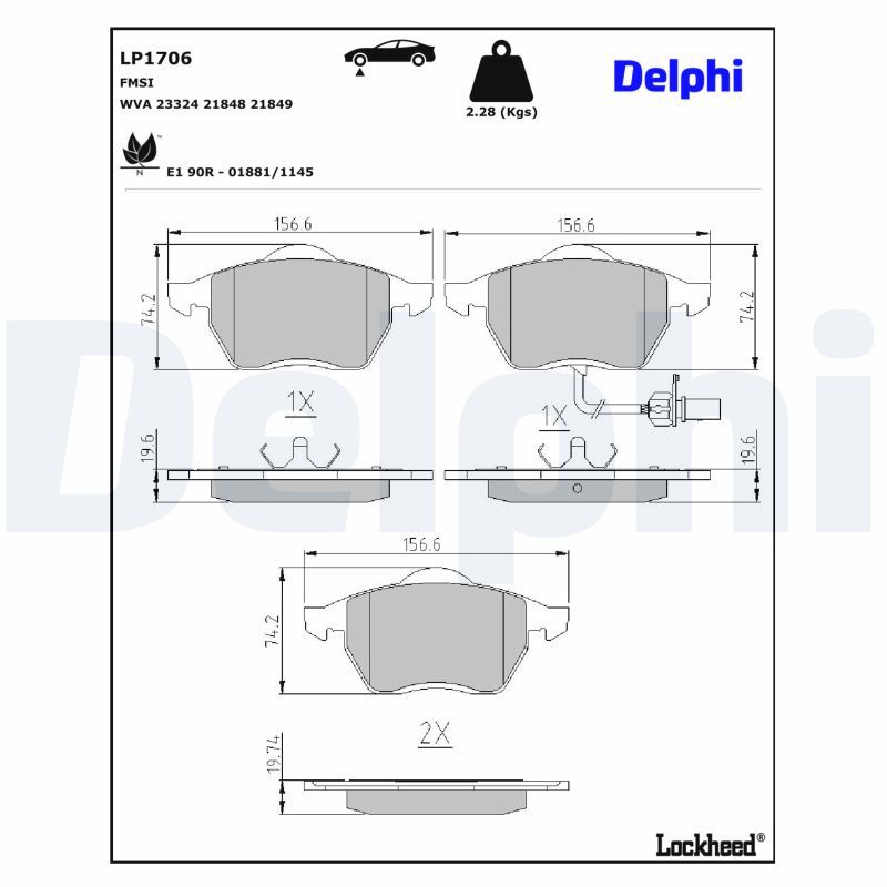 Гальмівні колодки дискові DELPHI LP1706 - zapix