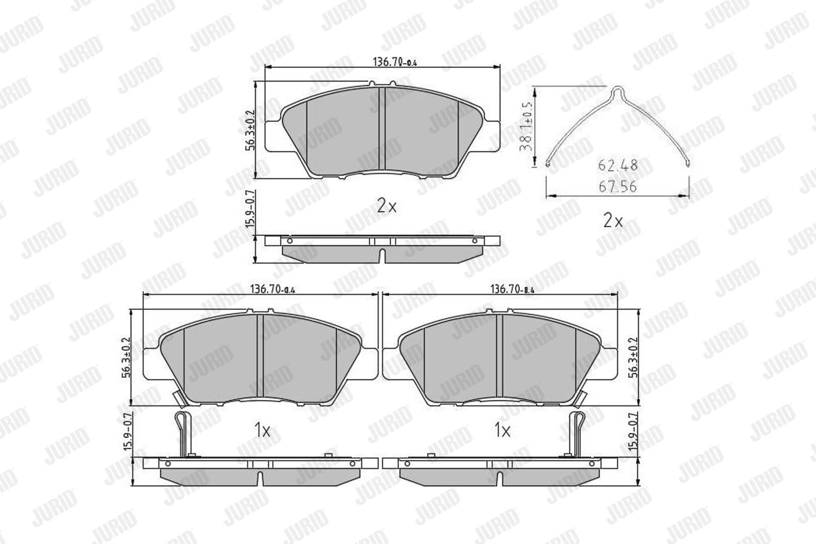 Гальмівні колодки дискові JURID 572637J - zapix