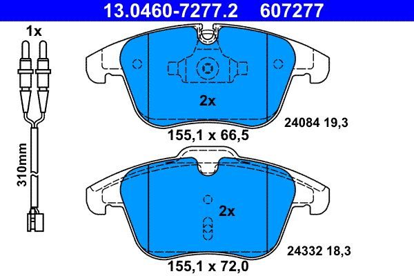 Гальмівні колодки дискові ATE 13046072772 - zapix