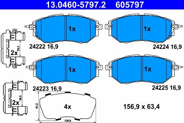 Гальмівні колодки дискові ATE 13046057972 - zapix