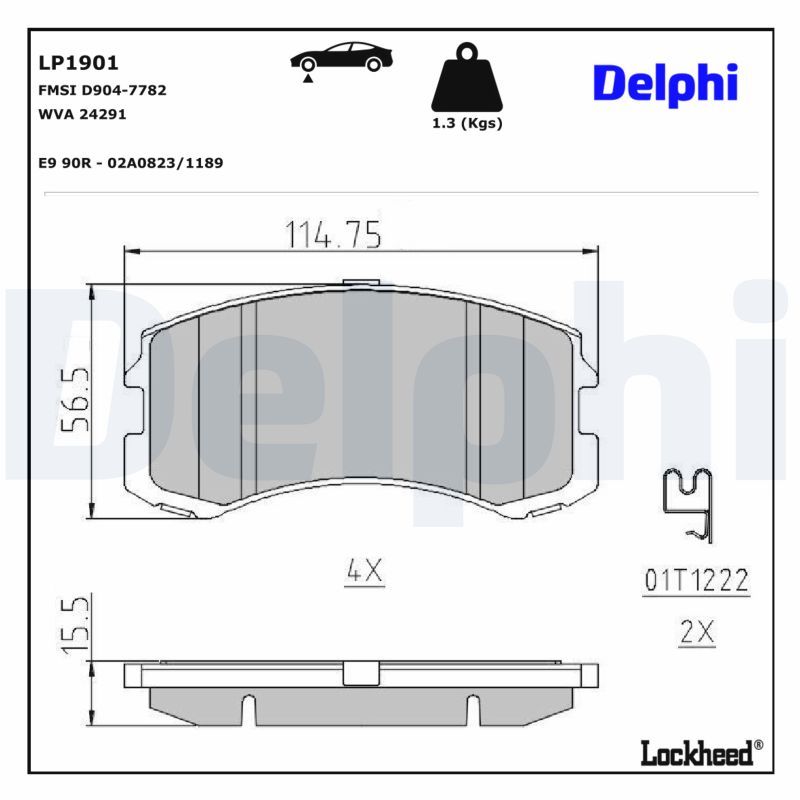 Гальмівні колодки дискові DELPHI LP1901 - zapix