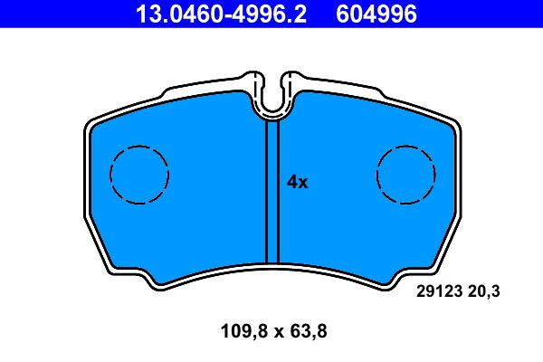 Гальмівні колодки дискові ATE 13046049962 - zapix