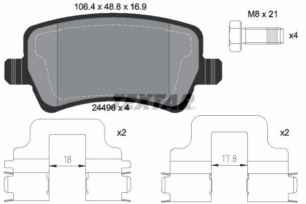 Гальмівні колодки дискові TEXTAR 2449602 - zapix