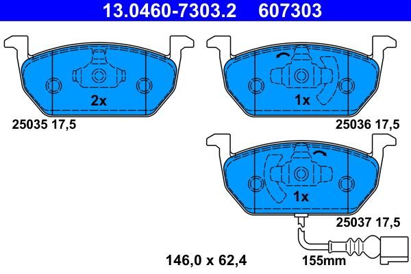 Гальмівні колодки дискові ATE 13046073032 - zapix