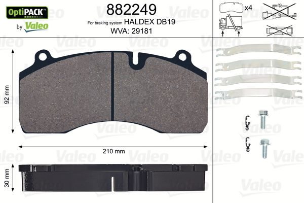 Гальмівні колодки дискові VALEO 882249 - zapix