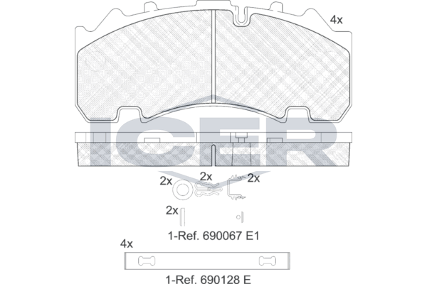 Гальмівні колодки дискові ICER 152155066 - zapix