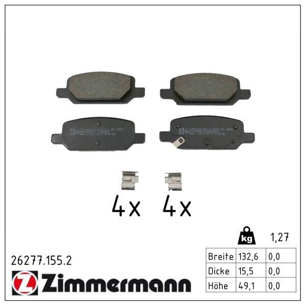 Гальмівні колодки дискові ZIMMERMANN 262771552 - zapix
