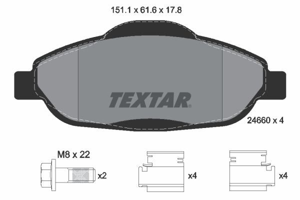Гальмівні колодки дискові TEXTAR 2466001 - zapix