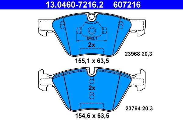 Гальмівні колодки дискові ATE 13046072162 - zapix