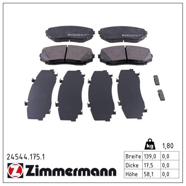 Гальмівні колодки дискові ZIMMERMANN 245441751 - zapix