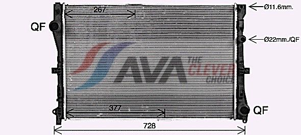 Радіатор охолодження двигуна AVA QUALITY COOLING MS2728 - zapix