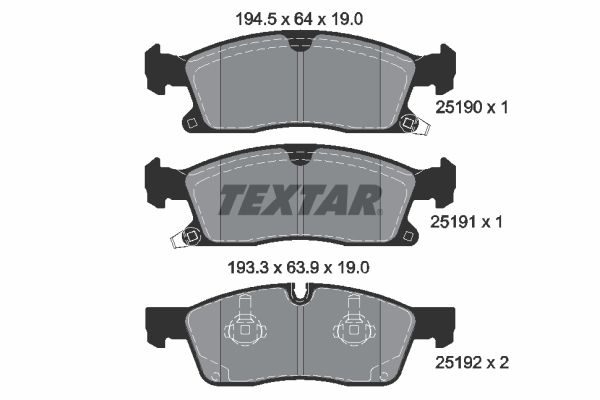 Гальмівні колодки дискові TEXTAR 2519002 - zapix