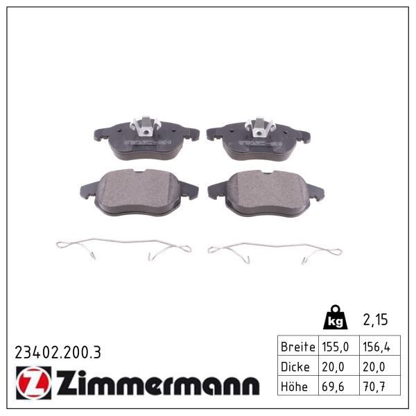 Гальмівні колодки дискові ZIMMERMANN 234022003 - zapix