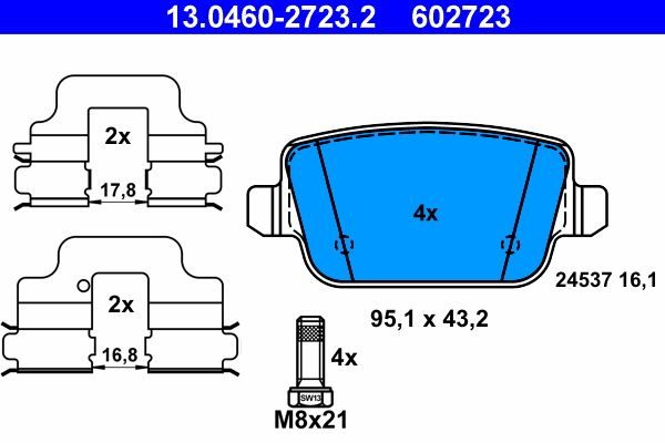 Гальмівні колодки дискові ATE 13046027232 - zapix