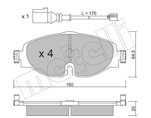 Гальмівні колодки дискові METELLI 2209500K - zapix