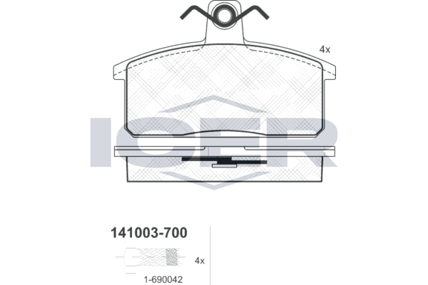 Гальмівні колодки дискові ICER 141003700 - zapix