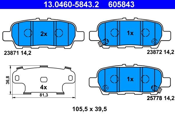 Гальмівні колодки дискові ATE 13046058432 - zapix