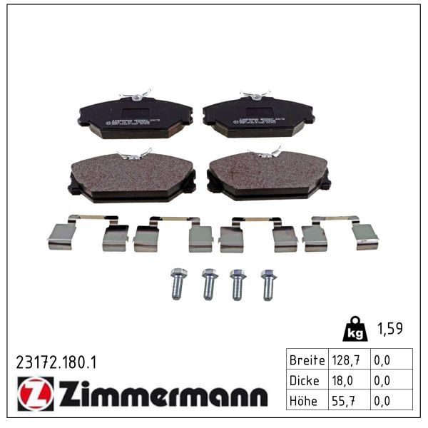 Гальмівні колодки дискові ZIMMERMANN 231721801 - zapix