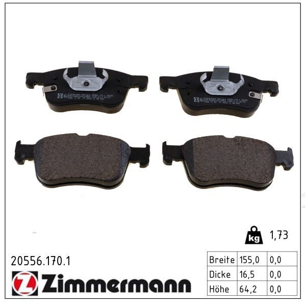 Гальмівні колодки дискові ZIMMERMANN 205561701 - zapix