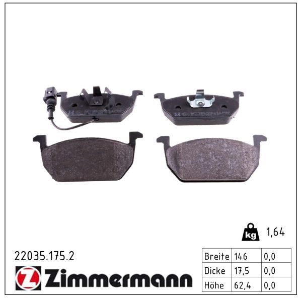 Гальмівні колодки дискові ZIMMERMANN 220351752 - zapix
