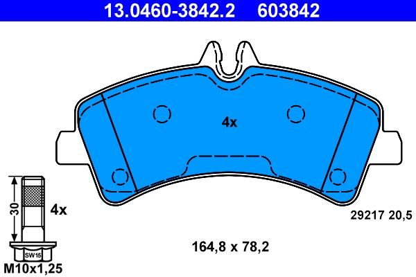 Гальмівні колодки дискові ATE 13046038422 - zapix
