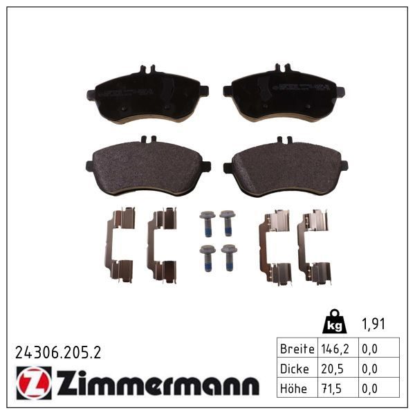 Гальмівні колодки дискові ZIMMERMANN 243062052 - zapix