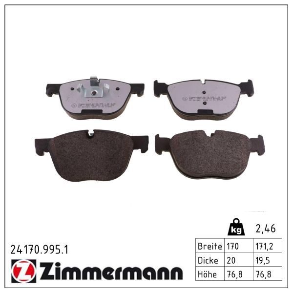 Гальмівні колодки дискові ZIMMERMANN 241709951 - zapix