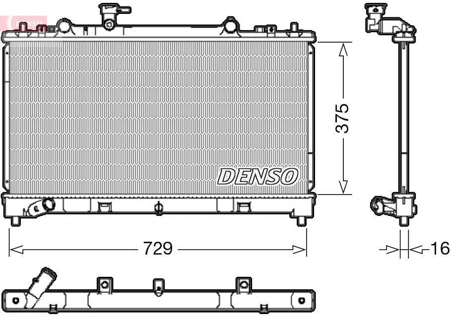 Радіатор охолодження двигуна DENSO DRM44038 - zapix