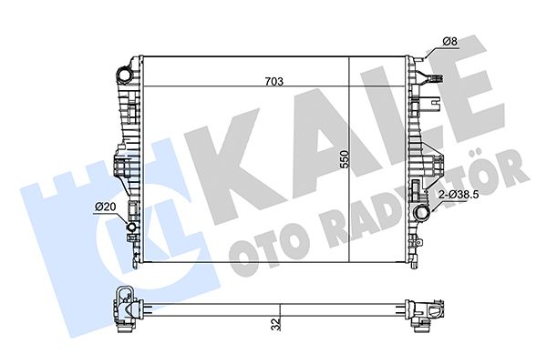 Радіатор охолодження двигуна KALE OTO RADYATÖR 345865 - zapix