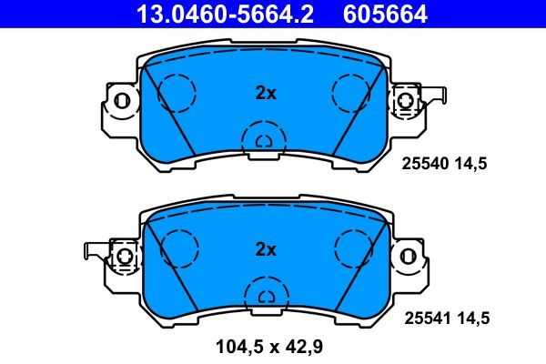 Гальмівні колодки дискові ATE 13046056642 - zapix