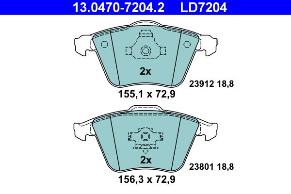 Гальмівні колодки дискові ATE 13047072042 - zapix