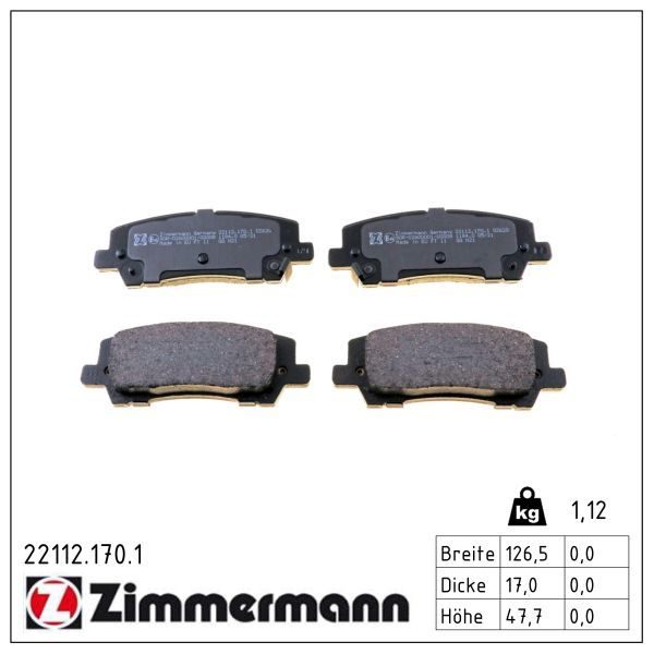 Гальмівні колодки дискові ZIMMERMANN 221121701 - zapix