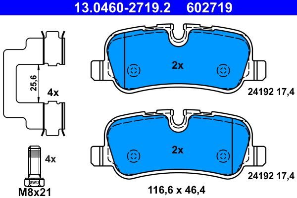 Гальмівні колодки дискові ATE 13046027192 - zapix