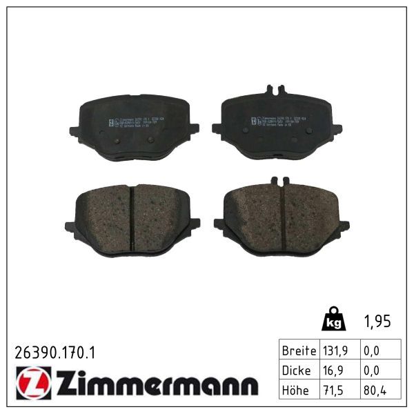 Гальмівні колодки дискові ZIMMERMANN 263901701 - zapix