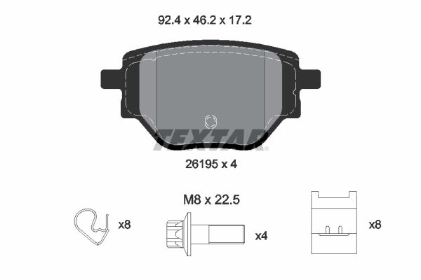 Гальмівні колодки дискові TEXTAR 2619501 - zapix