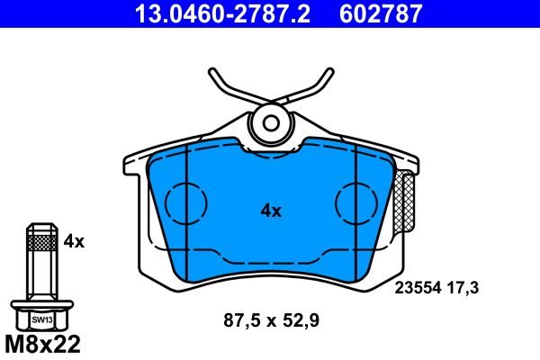 Гальмівні колодки дискові ATE 13046027872 - zapix