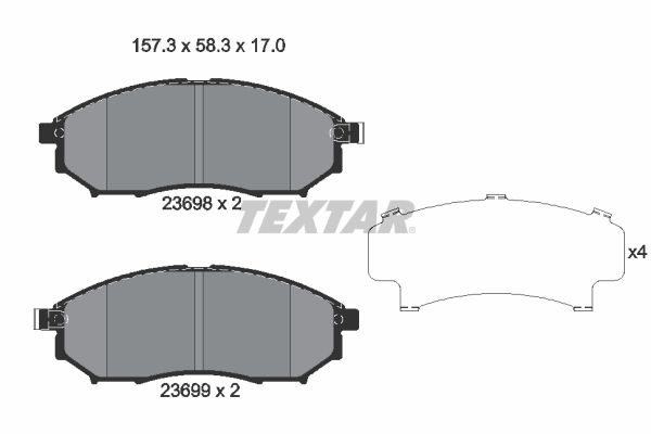 Гальмівні колодки дискові TEXTAR 2369803 - zapix