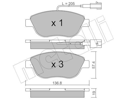 Гальмівні колодки дискові METELLI 2203220 - zapix